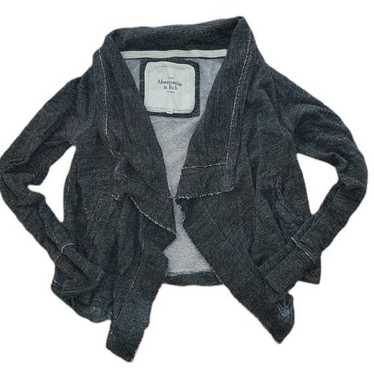 Abercombie & Fitch Gray open front drape Long Sle… - image 1