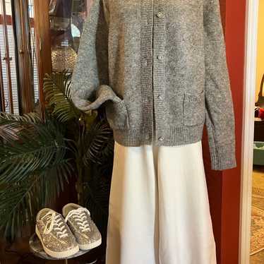 J.CREW GREY SILVER SPARKLE CARDIGAN