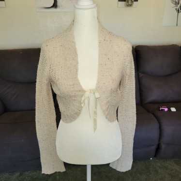 Vintage DKNY Knit Cardigan Metallic Gold Fabric Butto… - Gem