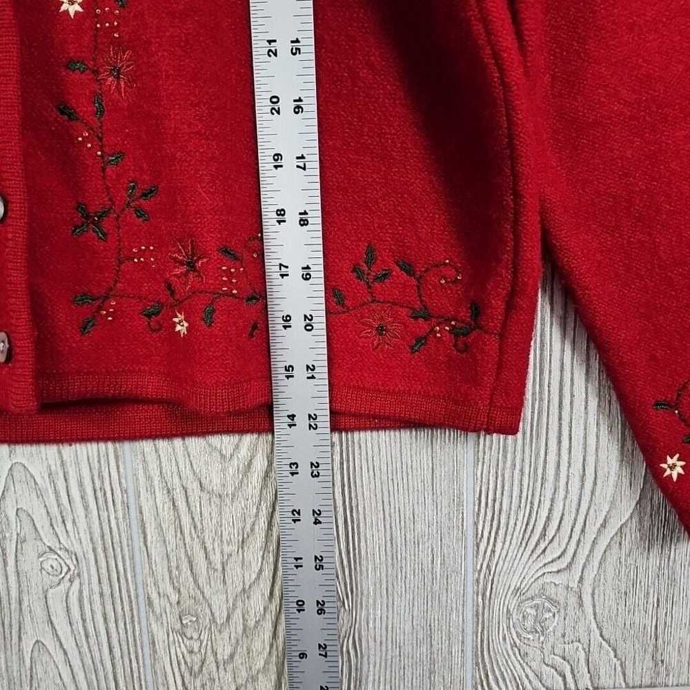 Karen Scott Wool Christmas Cardigan Large Petite … - image 5