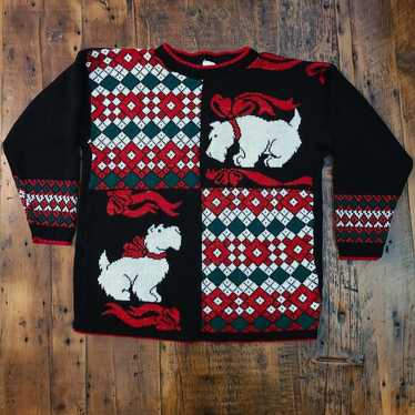 Holiday Time vintage dog Christmas sweater