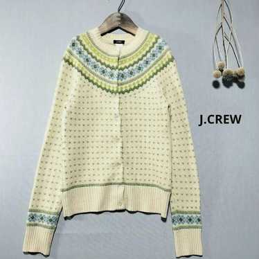 J.CREW ◢90'S Jacquard Wool Cardigan Vintage Raglan