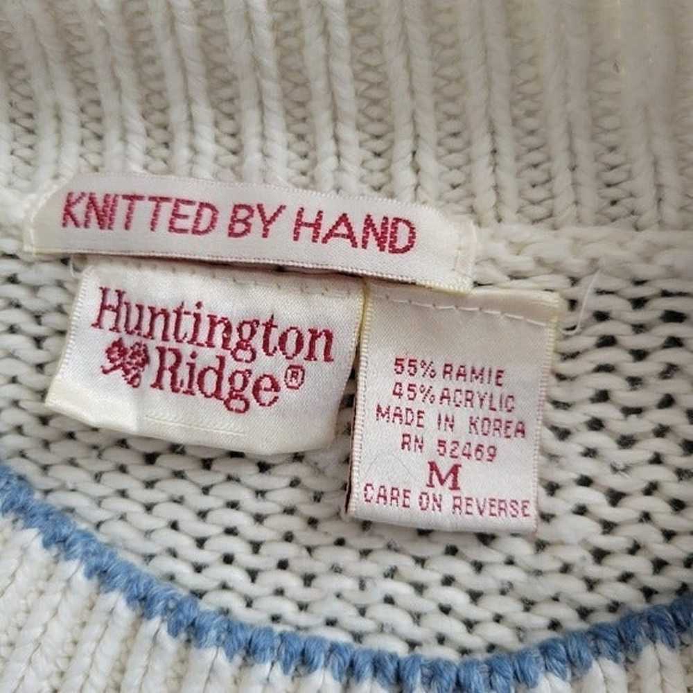 Huntington Ridge Vintage Knitted by Hand White Bl… - image 8