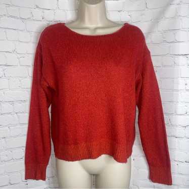 ACT III orange silk blend vintage sweater SZ M/L