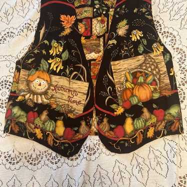 Vintage Fall Halloween Handmade Vest Scarecrow Har