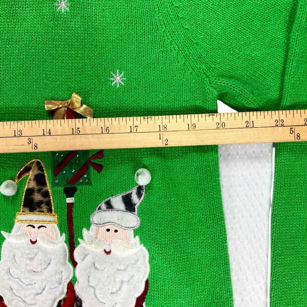 Crystal Kobe Ugly Christmas Cardigan Large Green … - image 11