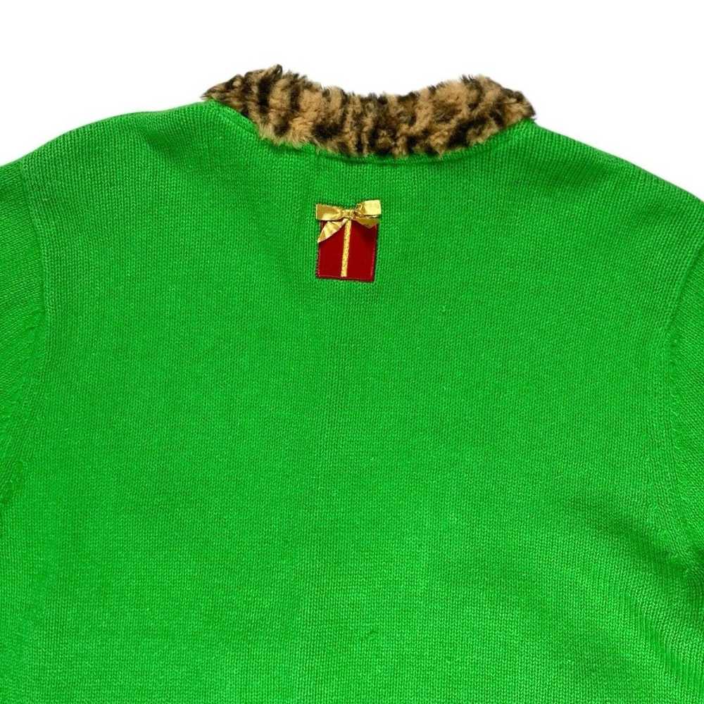 Crystal Kobe Ugly Christmas Cardigan Large Green … - image 6