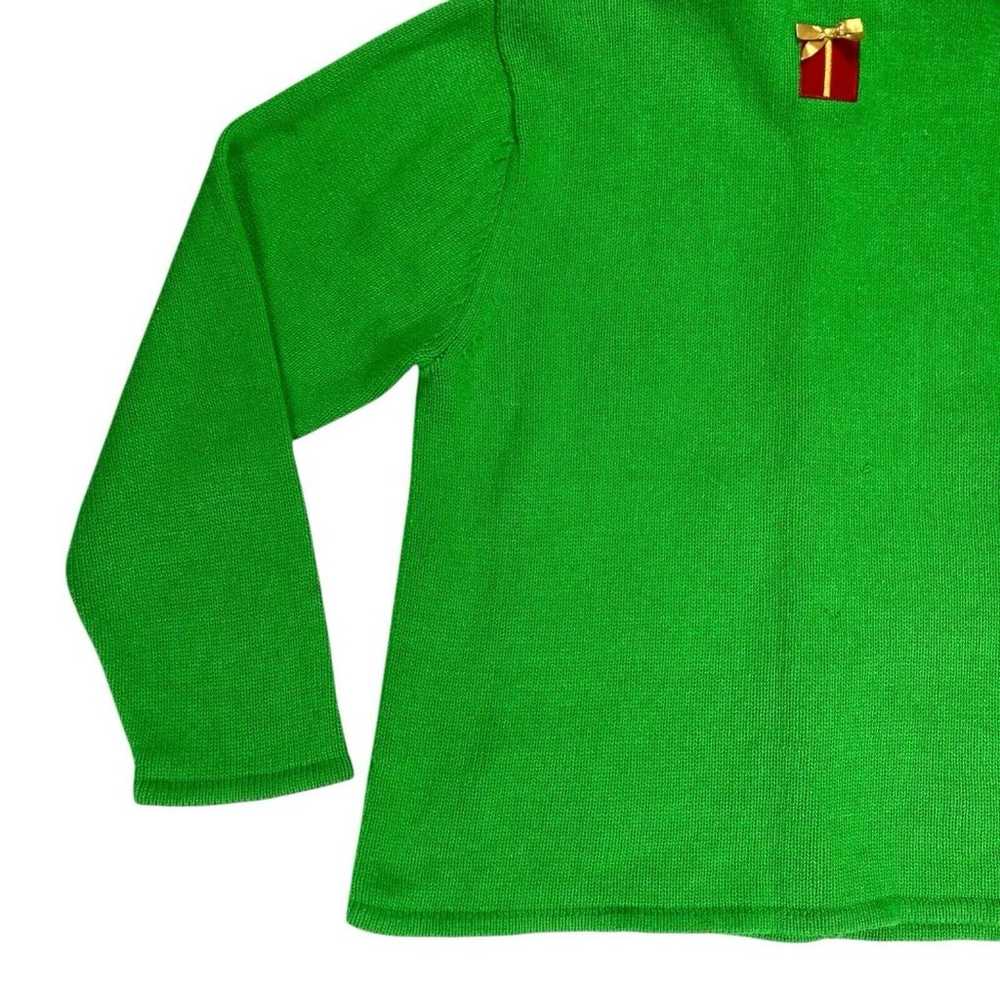 Crystal Kobe Ugly Christmas Cardigan Large Green … - image 7