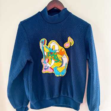 Vintage Donald Duck Disney Quilt Sweatshirt