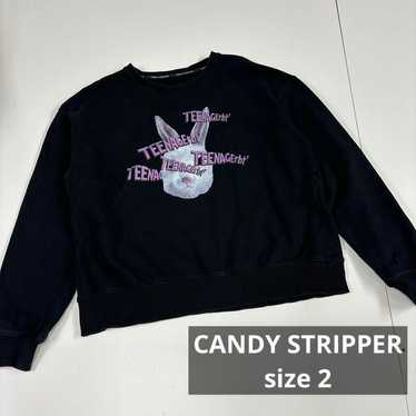 Candy stripper hoodie black - Gem