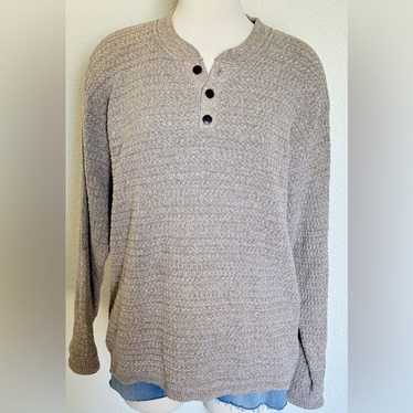 Vintage Slouchy Grandpa Textured Knit Sweater neut