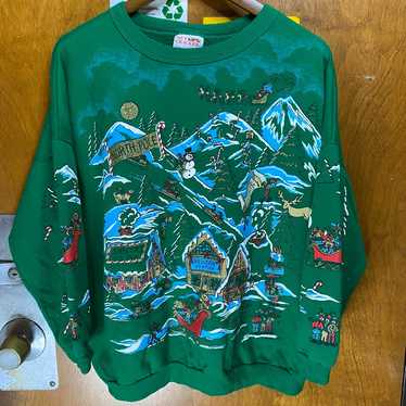 Vintage All Over Print Christmas Sweater!