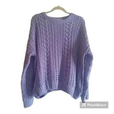 Easel Open Weave Chenille Oversized Sweater