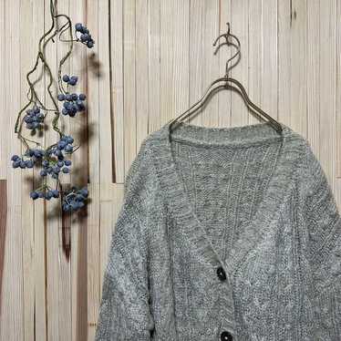 Junoa Cable Knit Cardigan Long Length Thick Beige