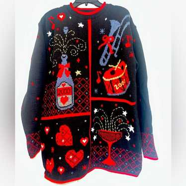 Vtg New Year’s Eve y2k 2000 “ugly” holiday sweater