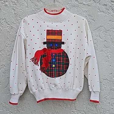 Vintage Holiday Christmas Ugly Snowman Sweater