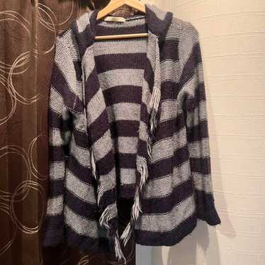 Striped knit cardigan