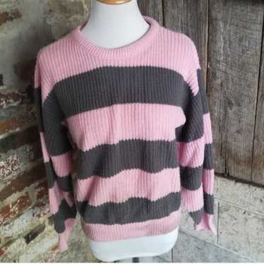 Vintage Pink and Gray Sweater