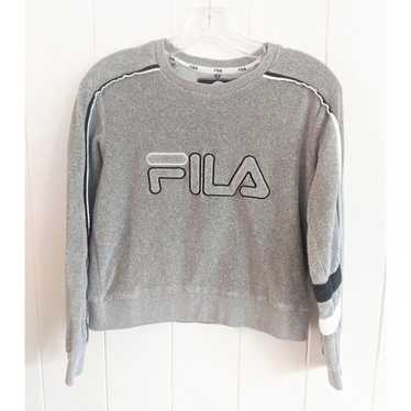 90's Terry cloth cropped FILA pullover