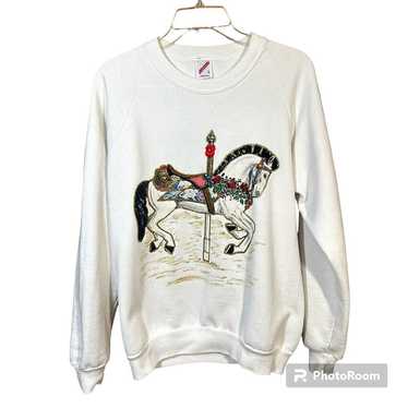 90s Streetwear Womens Carousel Horse Heavyweight S