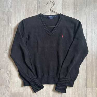 Ralph Lauren Sport Polo V-Neck Knit Sweater Dark G