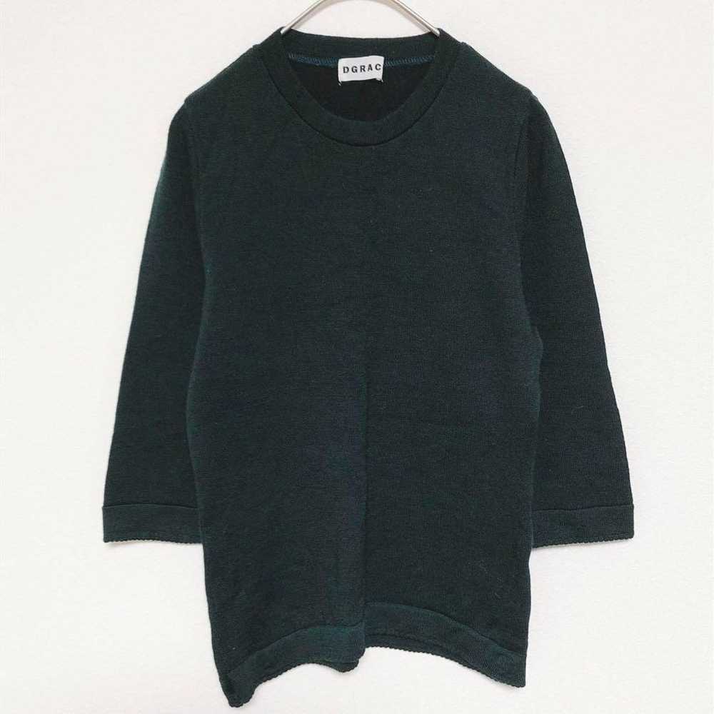 Degrease Seven-Sleeve Round Neck Knit Top / 100% … - image 1