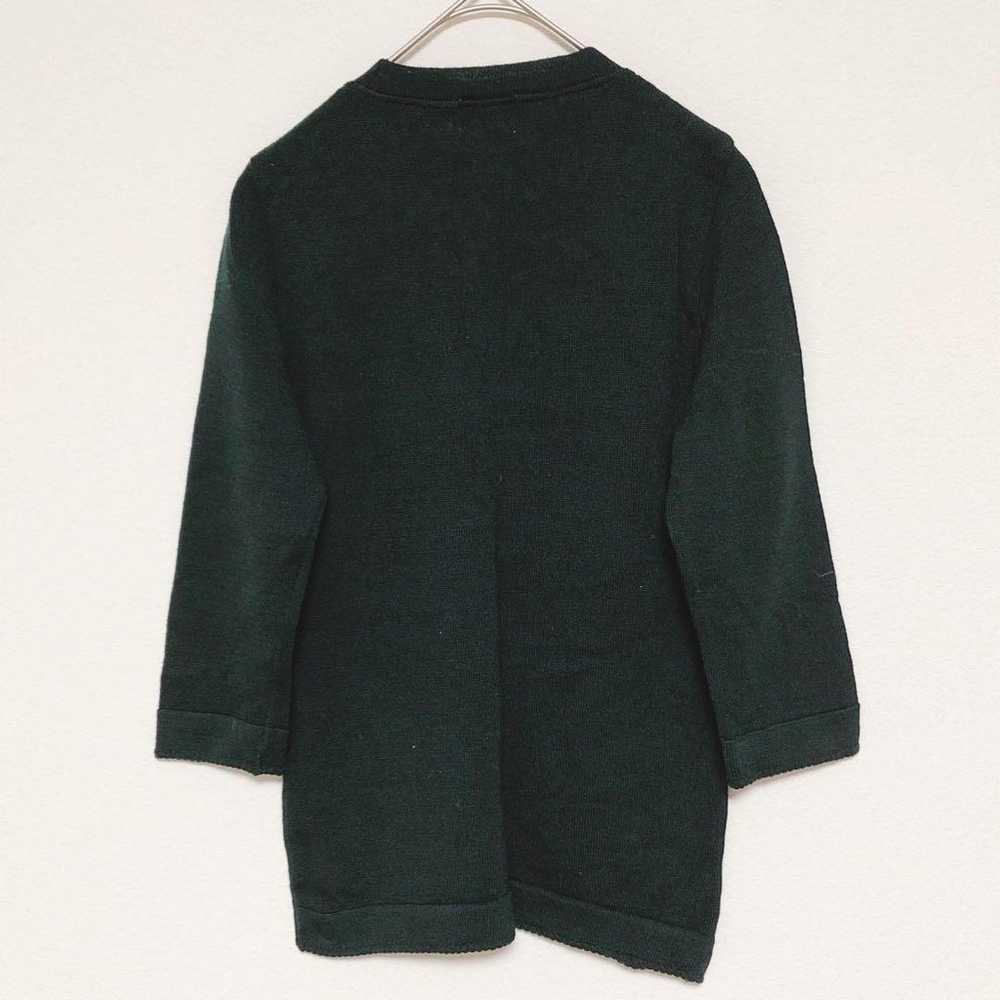 Degrease Seven-Sleeve Round Neck Knit Top / 100% … - image 2