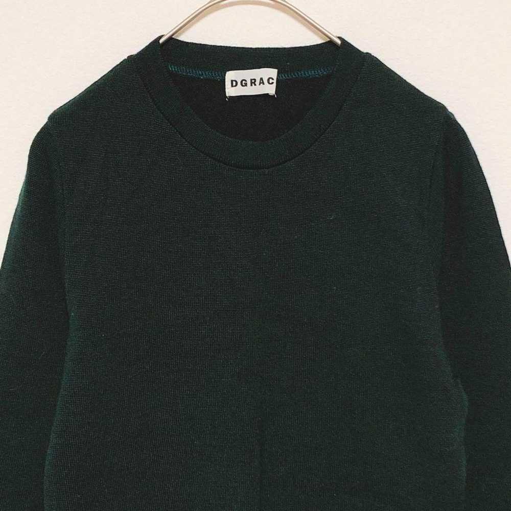 Degrease Seven-Sleeve Round Neck Knit Top / 100% … - image 3