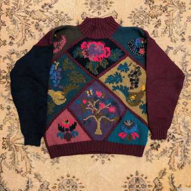 Eddie Bauer Floral Knit Sweater Long Sleeve Used