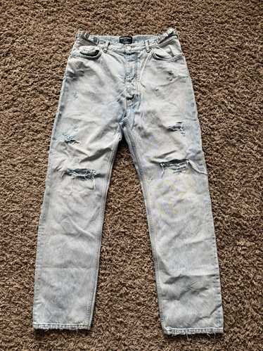 Balenciaga Balenciaga Distressed Faded Blue Denim 