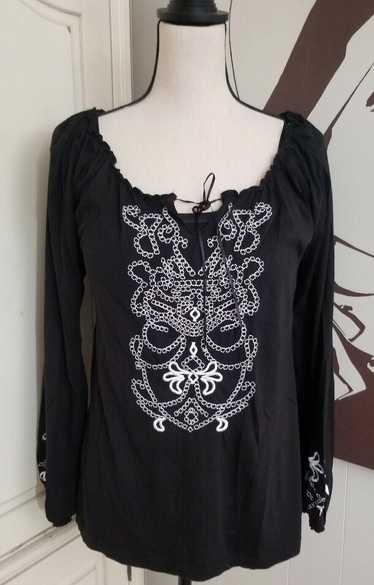 Willi Smith Willi Smith Top Medium Black Embroider