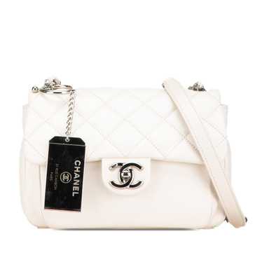 White Chanel Aged Calfskin Express Zip Around Flap