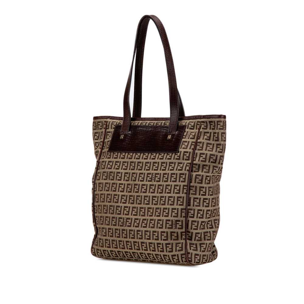 Brown Fendi Zucchino Canvas Tote - image 2