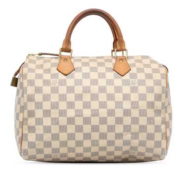 White Louis Vuitton Damier Azur Speedy 30 Boston B