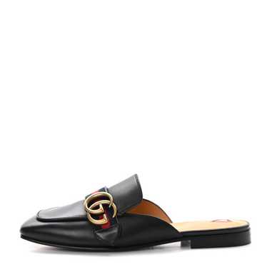 GUCCI Calfskin Web Womens Peyton GG Slippers 36 Bl