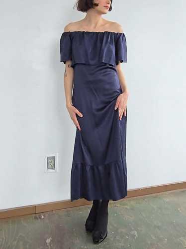 Barneys NY Satin Gown - Navy