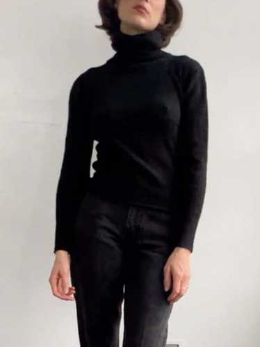 Vintage Hand Loomed Cashmere Turtleneck - Black