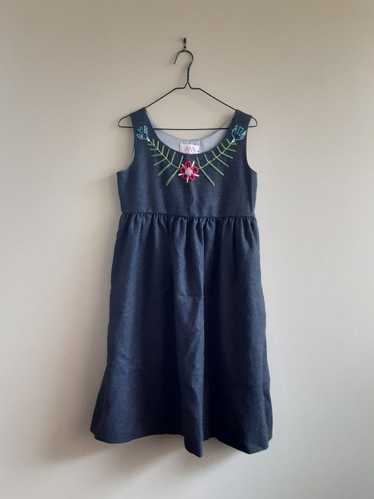 La Casita de Wendy Embroidered Wool Pinafore Dress