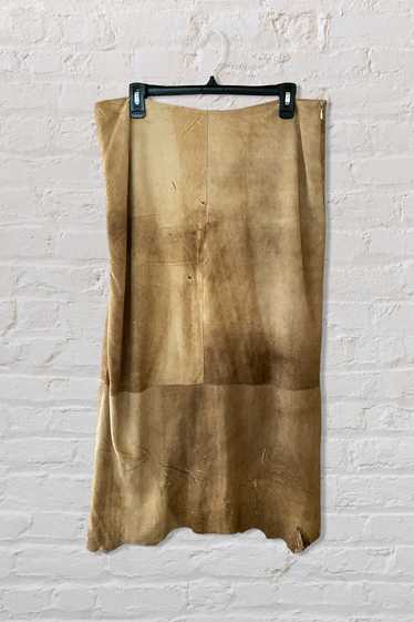 Y2K Suede Hand Painted Midi Skirt Selected By Ritu