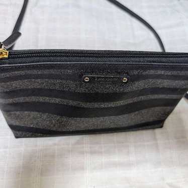 Kate Spade Stripe Pouch Black/Gray