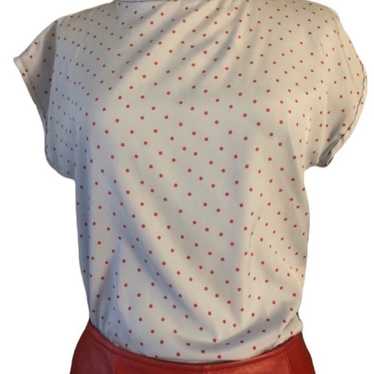 Cute Vintage Polka Dot Short Sleeved Blouse, Mediu