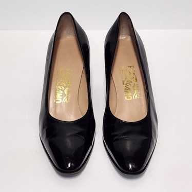 Salvatore Ferragamo patent leather block  heels