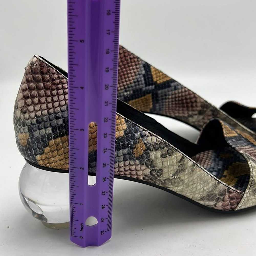 Jeffrey Campbell python snake print peep toe sand… - image 7