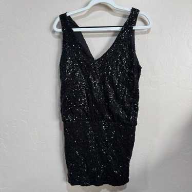 Astr Black Sequin Mini Dress size Medium