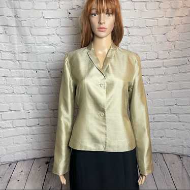 Loft Ann Taylor LOFT Beige Silk Jacket Size 6