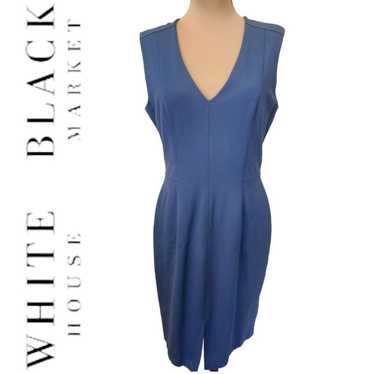 WHITE HOUSE BLACK MARKET slate blue sleeveless she