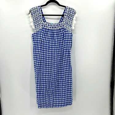 J. McLaughlin Gingham Eyelet Boho Linen Summer Dre