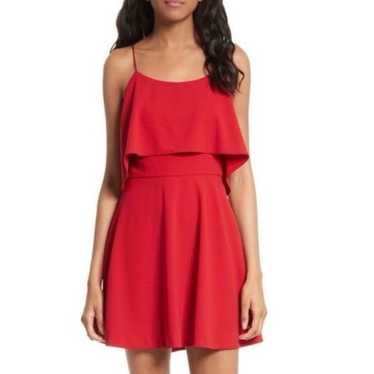 Alice + Olivia Kipp Layered Mini Dress Red Size 4