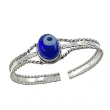 Evil eye gemstone. Sterling silver bracelet