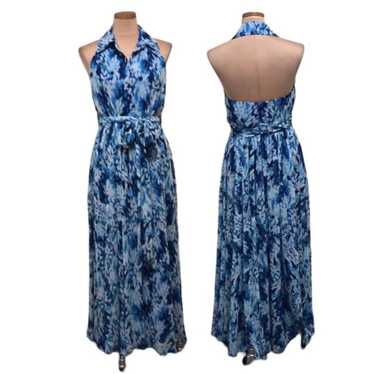 Badgley Mischka Maxi Dress Size 14 Indigo Blue Ope